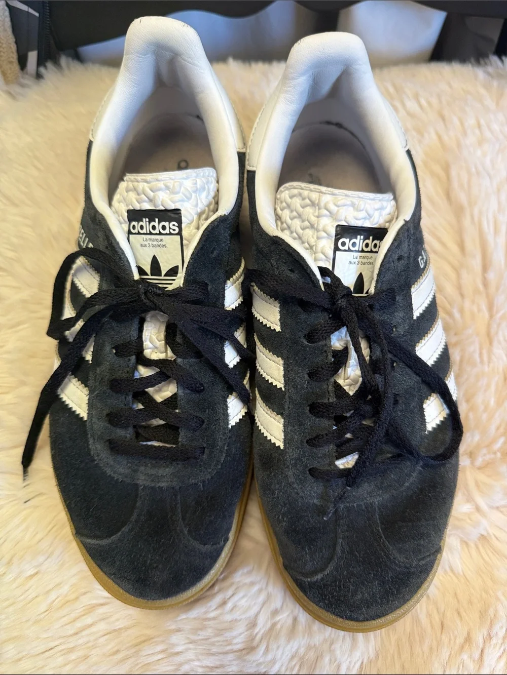 adidas Gazelle Black White Gradient Gum Platform Sneaker